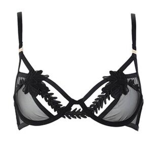 New! Bluebella Lennon Black Floral Sheer strappy mesh Bra 1803